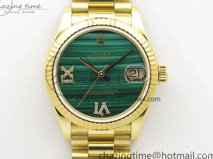 Bracelet Dial EWF 31mm ETA2688 Best Green YG Daydate Edition Malachite YG President on 278288 0430